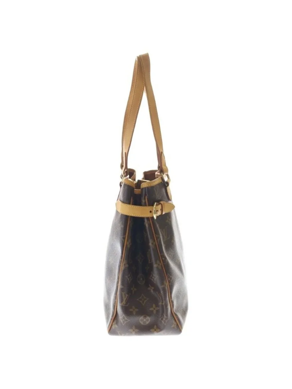 Louis Vuitton Monogram Batignolles Vertical Tote Brown Leather Gold